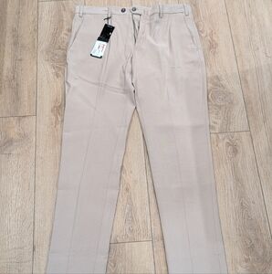 $425 Mens Emporio Armani Tapered Suit Pants Trousers Tan 54 US 38